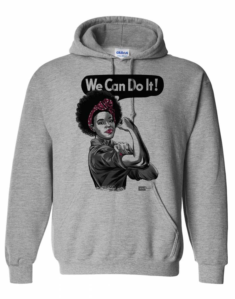 Rosie the Riveter - African American - Unisex Hooded Sweatshirt