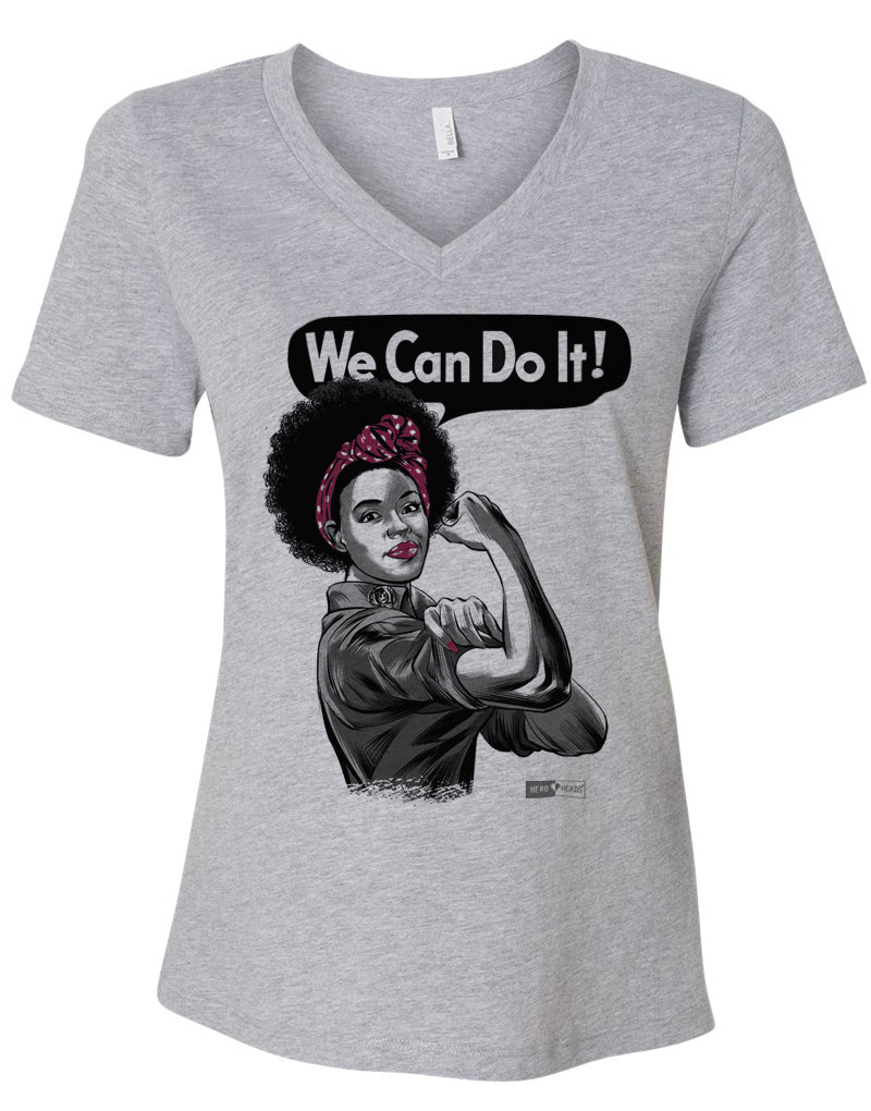 Rosie the Riveter - African American - Women's Relaxed V-Neck Tee