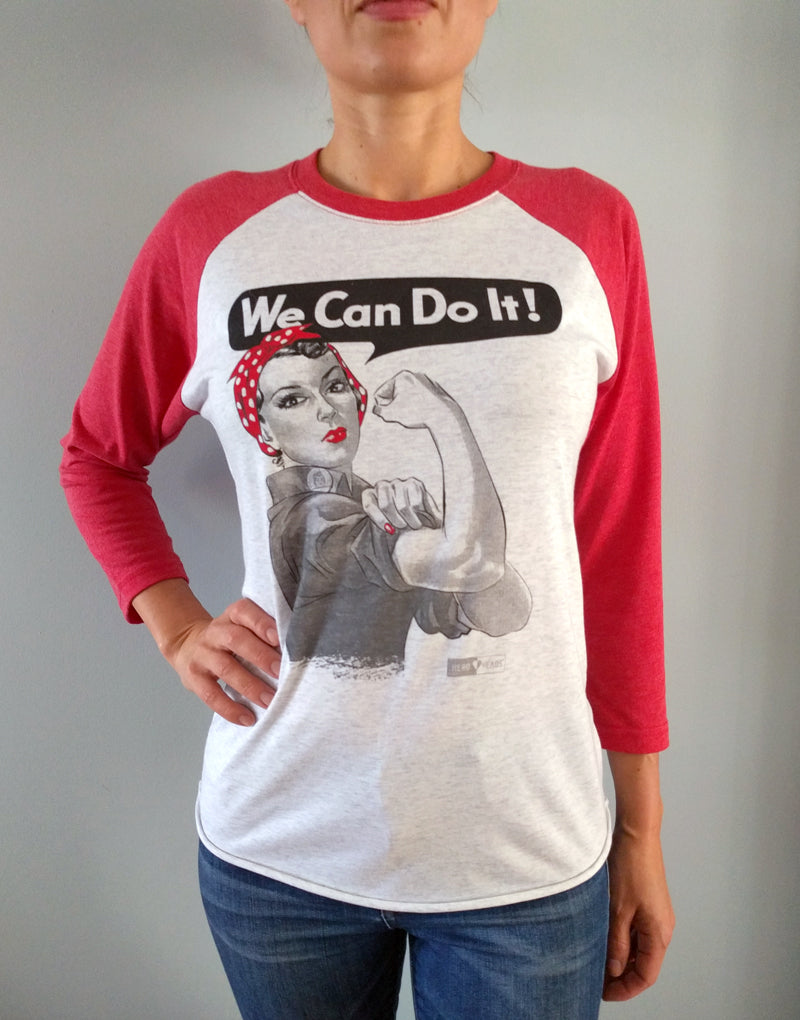 Rosie the Riveter - Unisex Adult 3/4 Baseball Tee